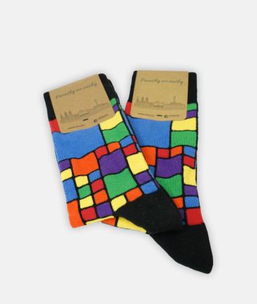 Ponožky nové - Barevné kostky - vel. 36-40